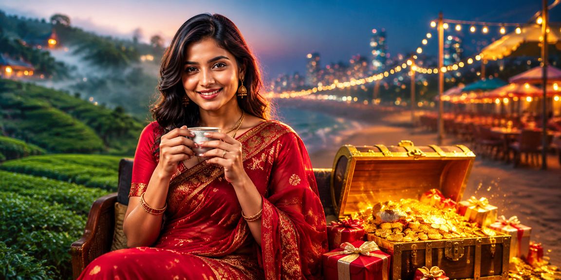 কক্সবাজারে ক্যাসিনো বেটিং উপভোগ করছেন শাড়ি পরা একজন নারী